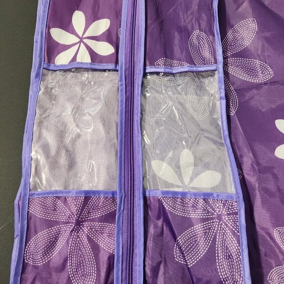 Hanging 3 piece Purple Garment Bags for Closet with Windows - Picture 4 of 7